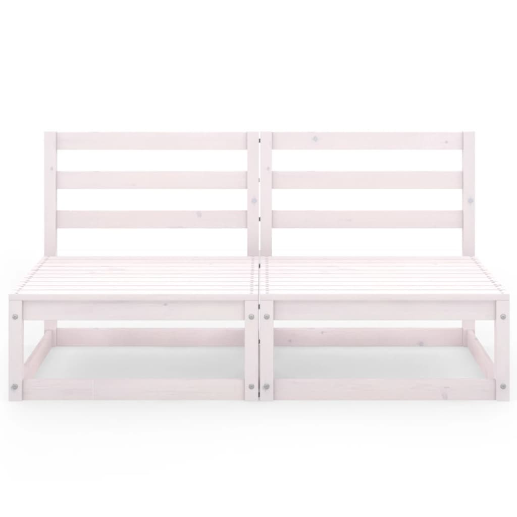Gartensofa 2-Sitzer Weiss Massivholz Kiefer